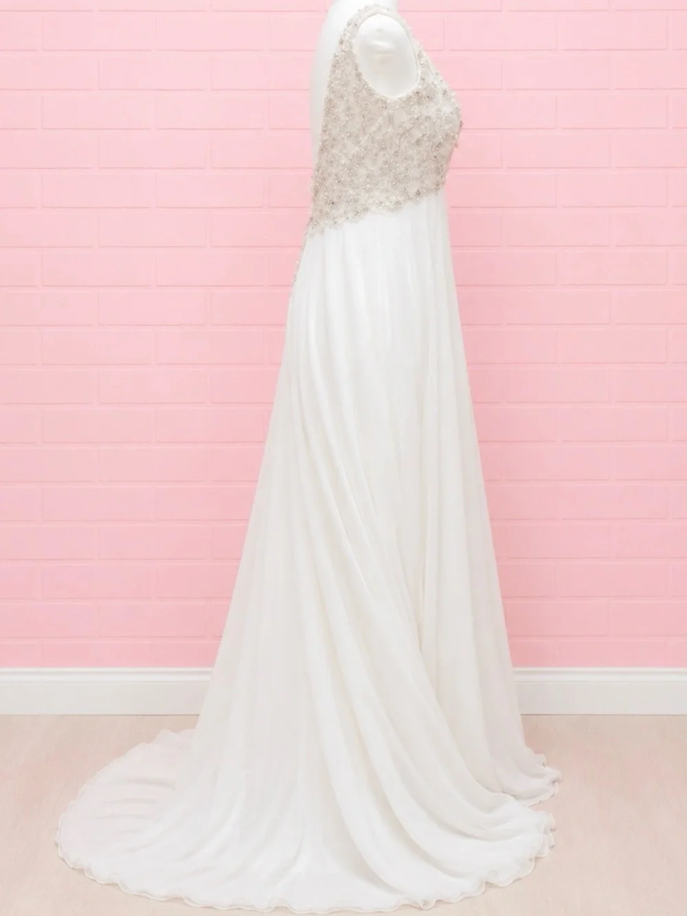 Mori Lee Beaded V-Neck Ivory Wedding Gown